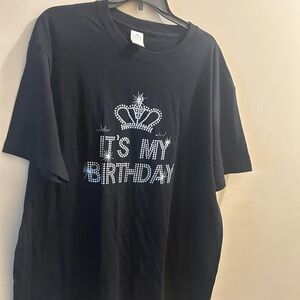 NWOT- Women’s Black Birthday T-Shirt. Size 3x